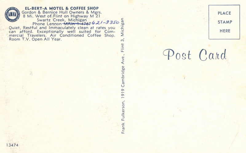 El-Bert-A Motel & Coffee Shop - Old Postcard (newer photo)
